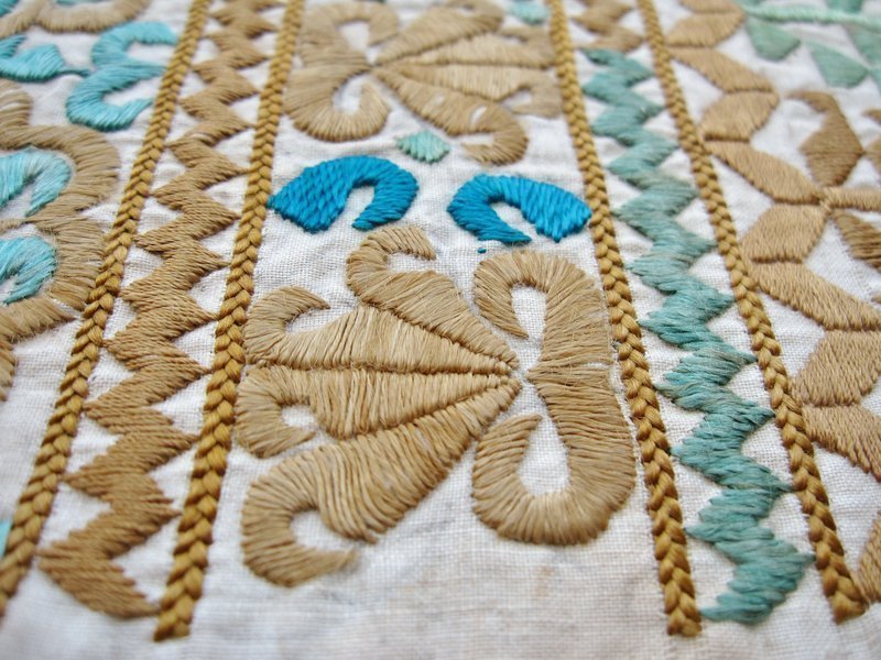 A man's embroidered shirt panel from Kandahar