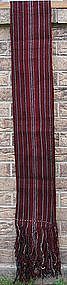 A vintage wool sash from Tibet with stripes