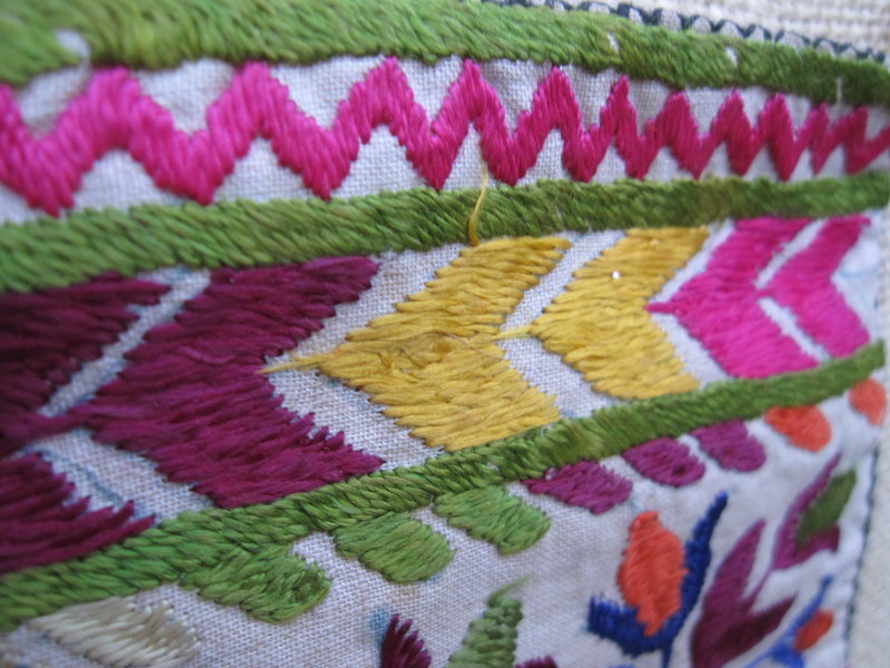 A Tajik hand-embroidered purse from Badakhshan province