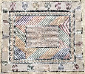 An embroidered Hazara napkin from central Afghanistan