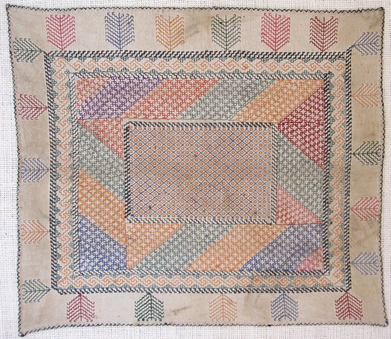 An embroidered Hazara napkin from central Afghanistan