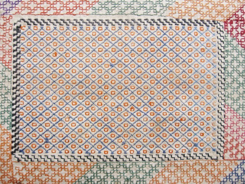 An embroidered Hazara napkin from central Afghanistan