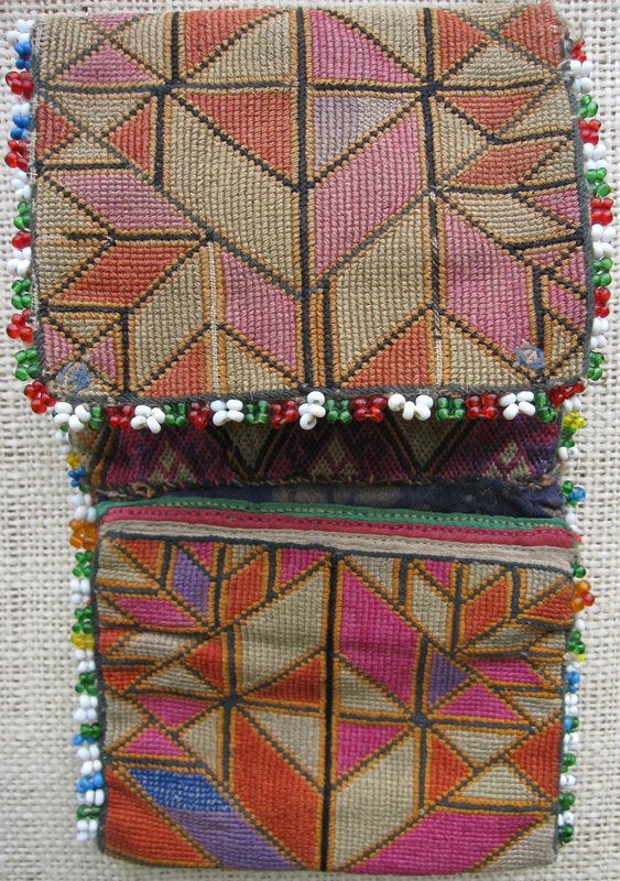 A beaded, embroidered purse from Bamiyan province