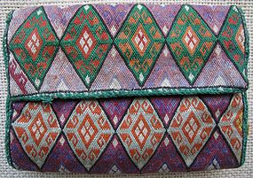 A funely embroidered Hazara purse - central Afghanistan
