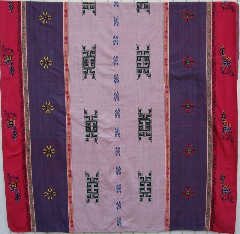 A king size hand-embroidered duvet cover from Nepal