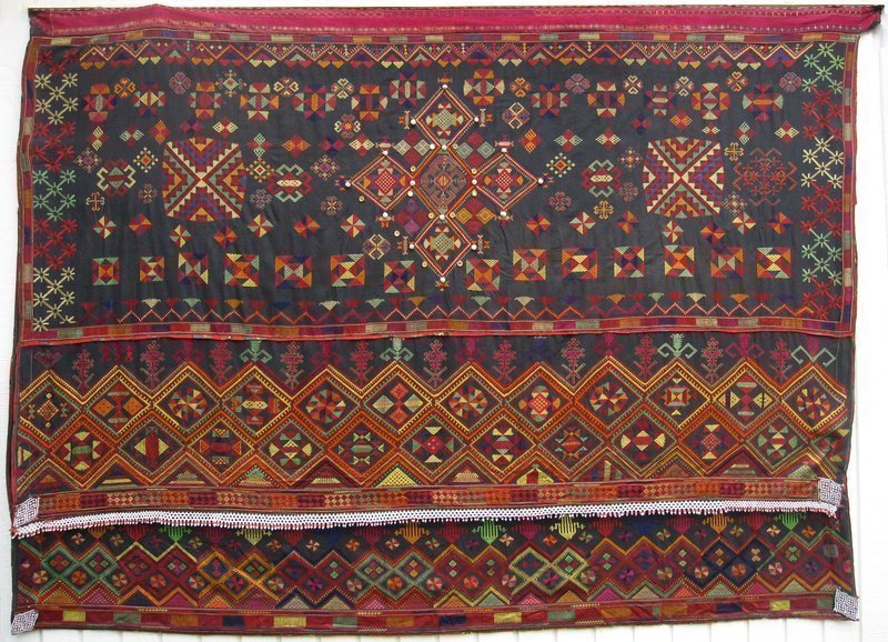 A hand-embroidered wedding shawl from Indus Kohistan