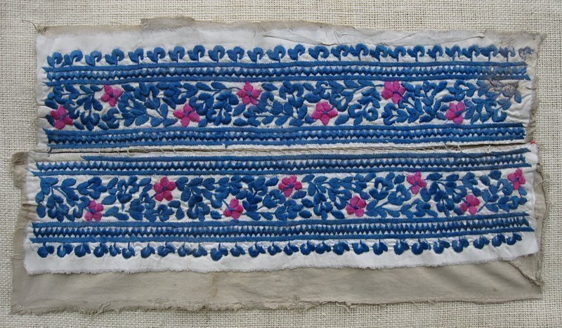 A pair of embroidered dress bands from Afghanistan