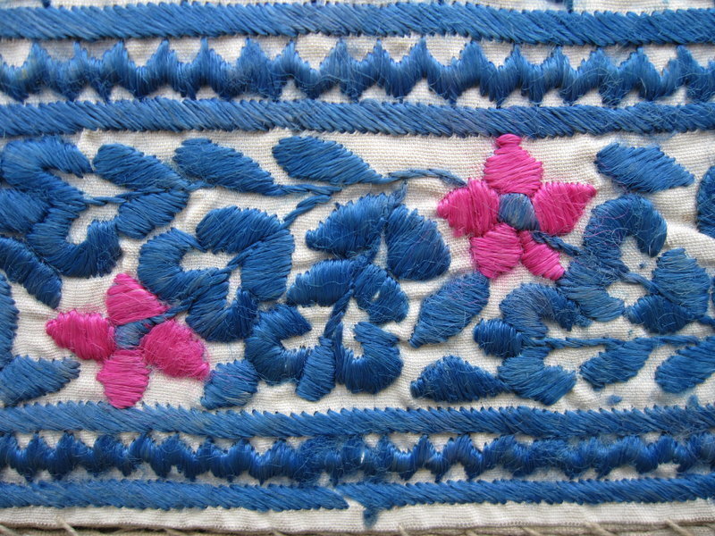 A pair of embroidered dress bands from Afghanistan