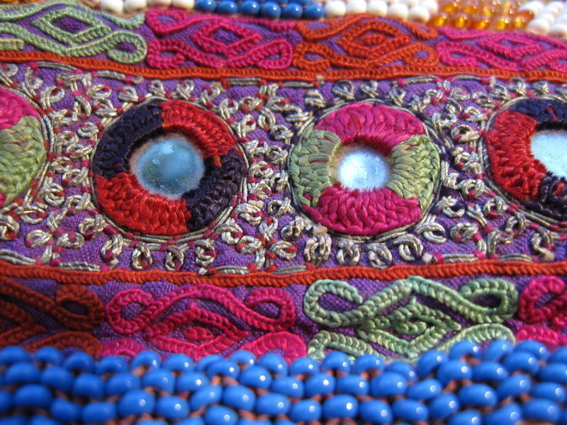 An embroidered and beaded wallet from Afghanistan