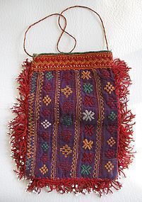 A lady's cotton embroidered purse from Afghanistan