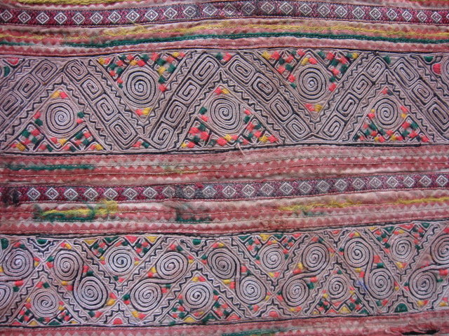 A vintage Hmong embroidered cushion cover