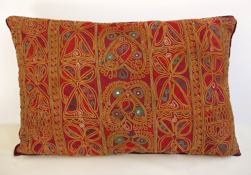 An Afghan Kuchi embroidered cushion