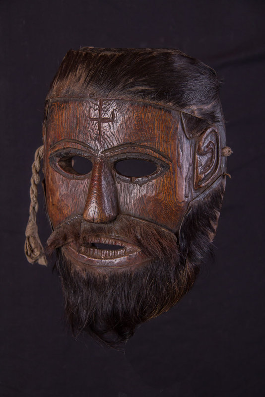 Old primitive hairy face mask, Nepal Himalaya