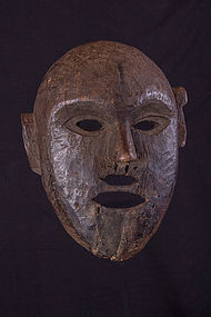 Unusual double mouth primitive mask , Nepal Himalaya