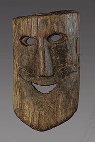Wood with Natural patina primitive himalayan mask, Nepal, Himalaya