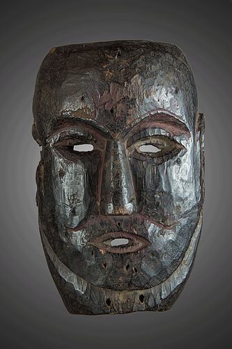 Fine primitive black patina Mask, himalayas, Nepal