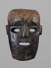 Black primitive mask with clear forehead, Himalaya, Nepal