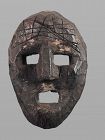Primitive mask with striated face, Himalaya, Nepal