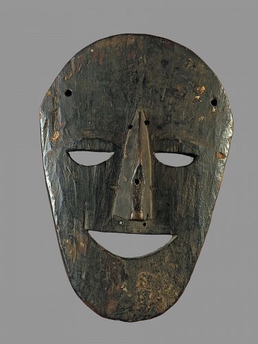 Flat primitive mask with hooked noose, Himalaya, Nepal