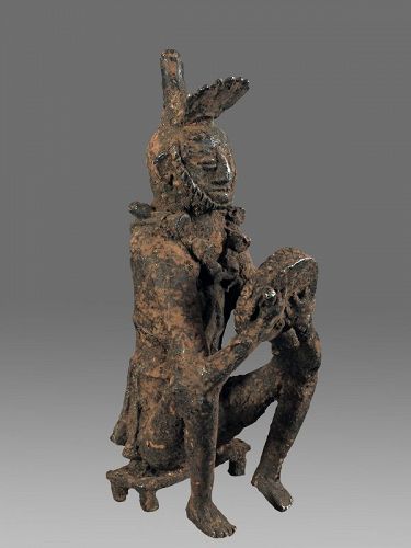 Himalayan primitive figure, aluminium shamanic Figure