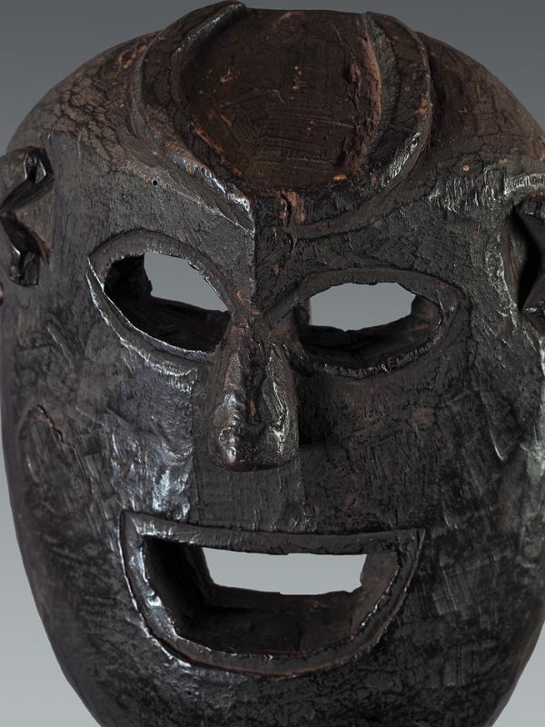 Magar masks with carved horns, Himalaya Nepal.