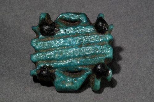 Egyptian Faience green glazed Wedjat amulet, 3rd Intermediate Period