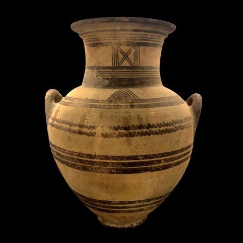 Greek polychrome terracotta amphora, 11th-8th century B.C.