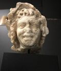 Ancient Roman Marble head of a satyr, Circa 1st-2nd century A.D.