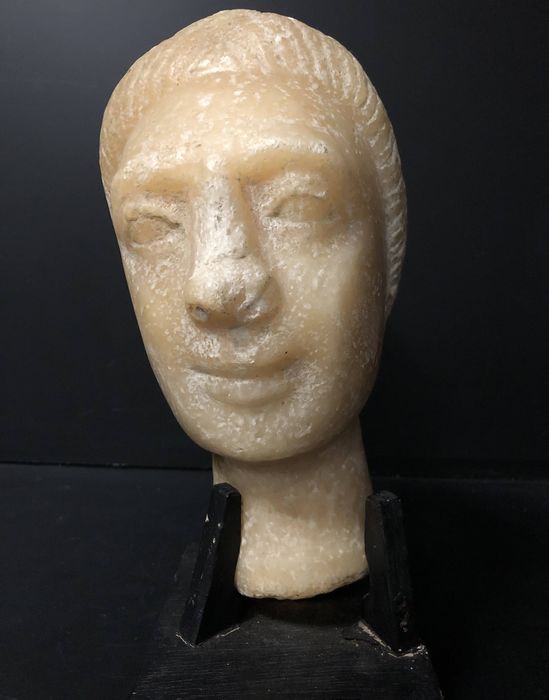 South Arabian Alabaster female head, 3rd century AD