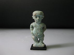 Ancient Egyptian Faience Amulet Of A Pataikos PROVENANCED