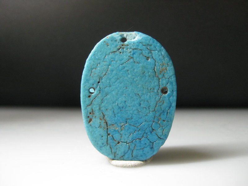 Fantastic Egyptian Blue Glazed Pectoral Scarab