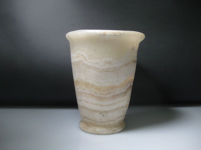 Nice Ancient Egyptian Alabaster Beaker, ca 10,5 cm