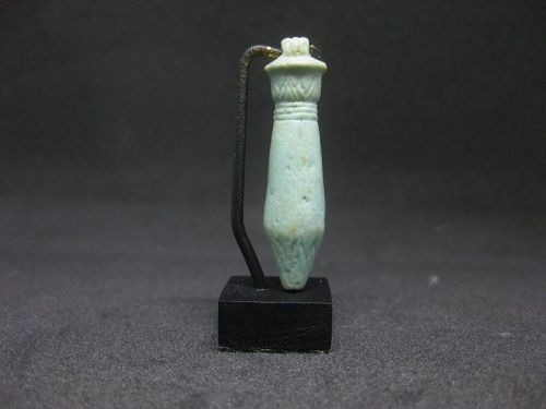 Nice Ancient Egyptian Faience Papyrus Scepter Amulet - Published