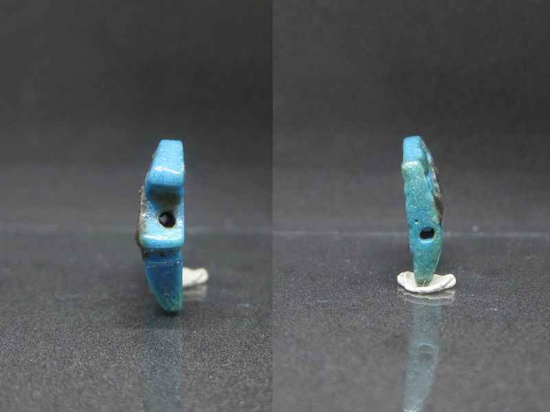 Excellent ancient Egyptian two-sided Faience Wedjat Eye