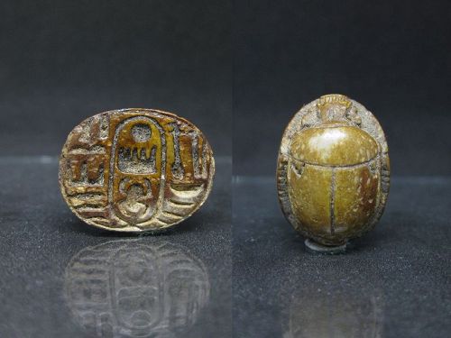 Ancient Egyptian Scarab for Thutmose III with written 1932 Provenance