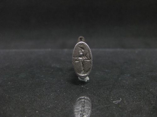 Rare Ancient Egyptian Silver Ring with Osiris