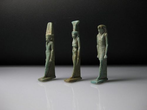 Three Large Ancient Egyptian Faience Amulets