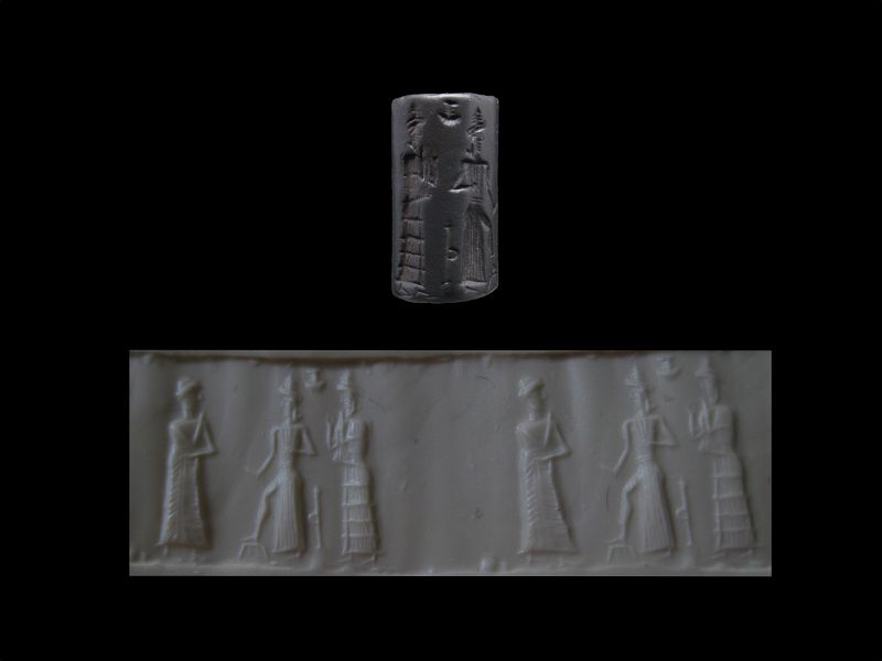 Ancient Old Babylonian Haematite Cylinder Seal