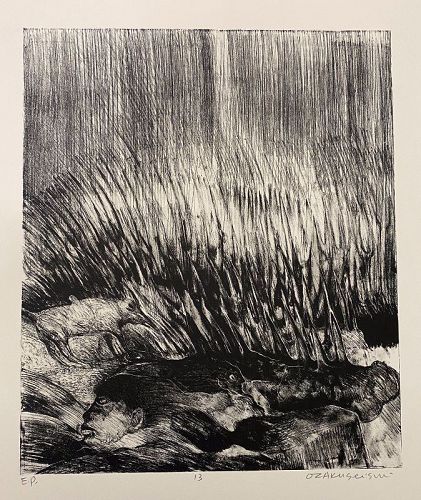 Print by Ozaku Seishi 小作青史 (b. 1936) Constitutional Fantasy 13 1994