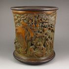 Bamboo Carved Brush Pot Early 20C