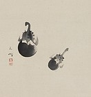 "Eggplant" Hanging Scroll By &#332;tagaki Rengetsu (Gassaku)