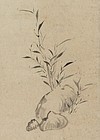 "Young Bamboo" Hanging Scroll by &#332;tagaki Rengetsu