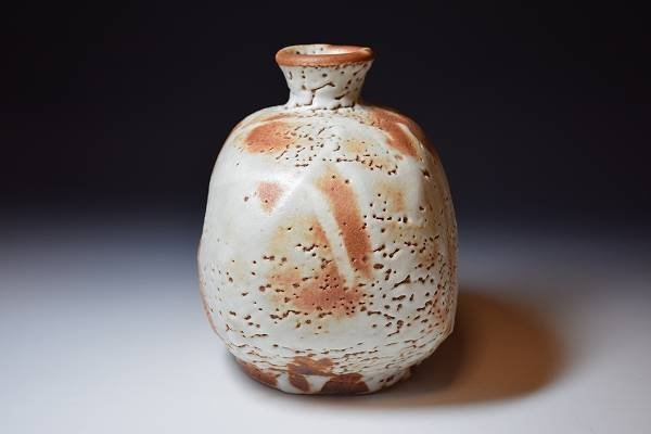A Beautiful Shino Henko Vase by Ando Hidetake