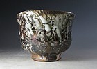 An Oni Shino Fluted Chawan by Tsukigata Nahiko