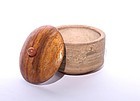 An Antique Seto Koro (Censer) with Wood Lid