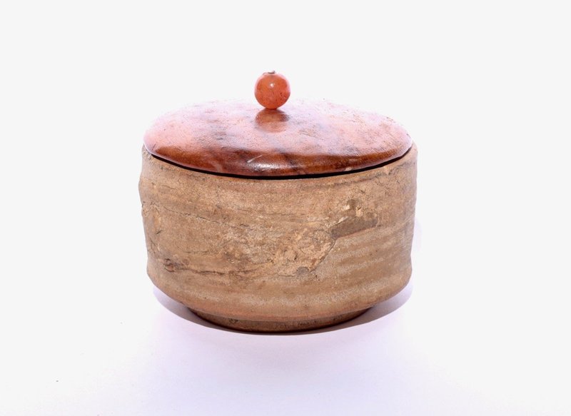 An Antique Seto Koro (Censer) with Wood Lid