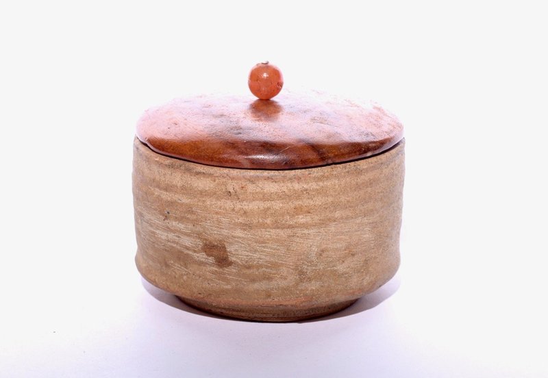 An Antique Seto Koro (Censer) with Wood Lid