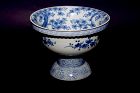 A Remarkable ko-Imari Pedestal Bowl with Cherry Tree Motif