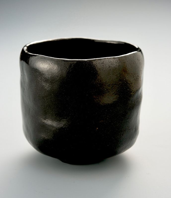 A Black Raku Tea Bowl by Ito Tozan