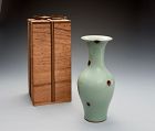 A Celadon Tobi Vase by Suwa Sozan II